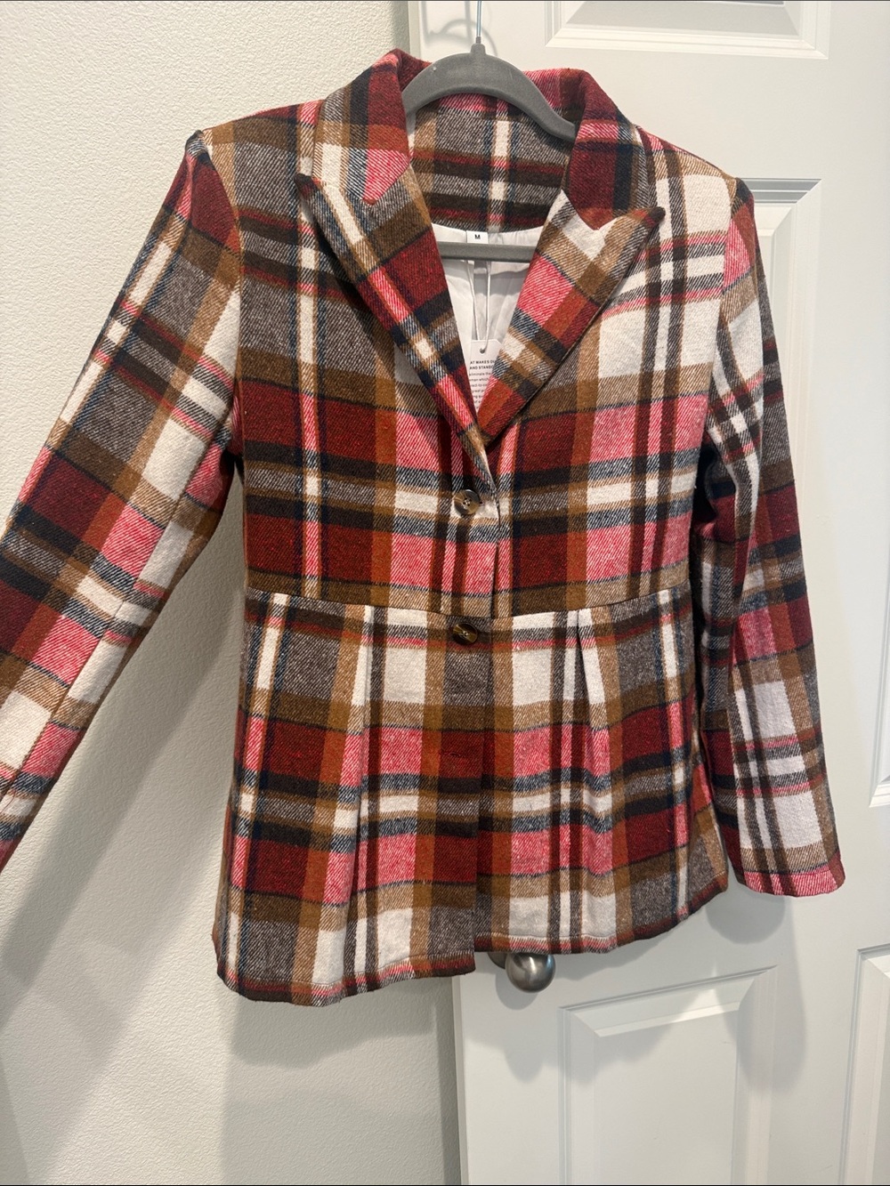 Pleaded flannel brazier jacket